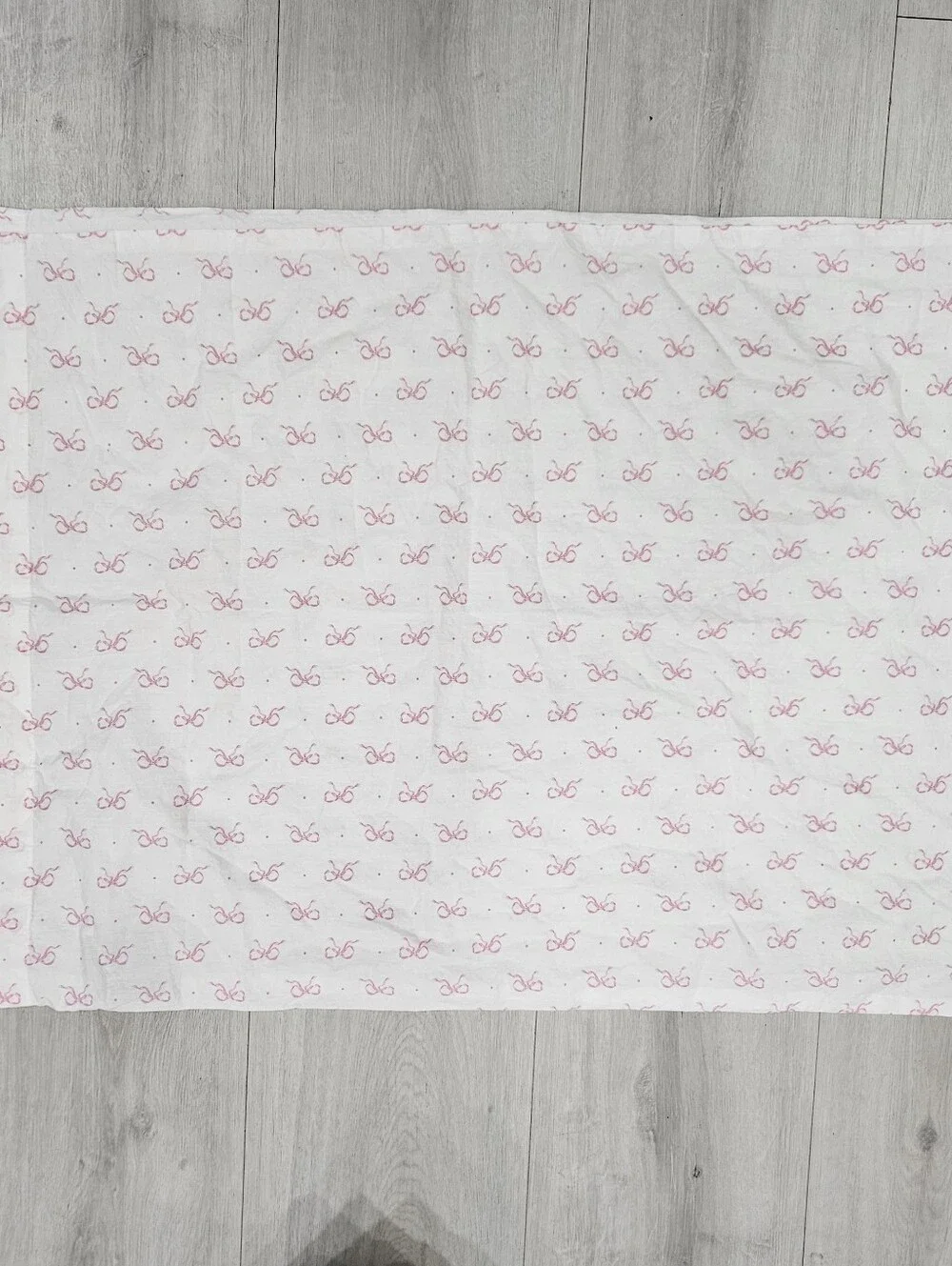 Laura Ashley Pink Bows Dots FULL Fitted Sheet 1 STD Pillowcase 100% Cotton